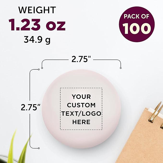 Custom Stress Balls for Adults, 100 Pack, Personalized Text, Logo, Hand Exercise, Perfect for Your Desk, Office, or Home, White