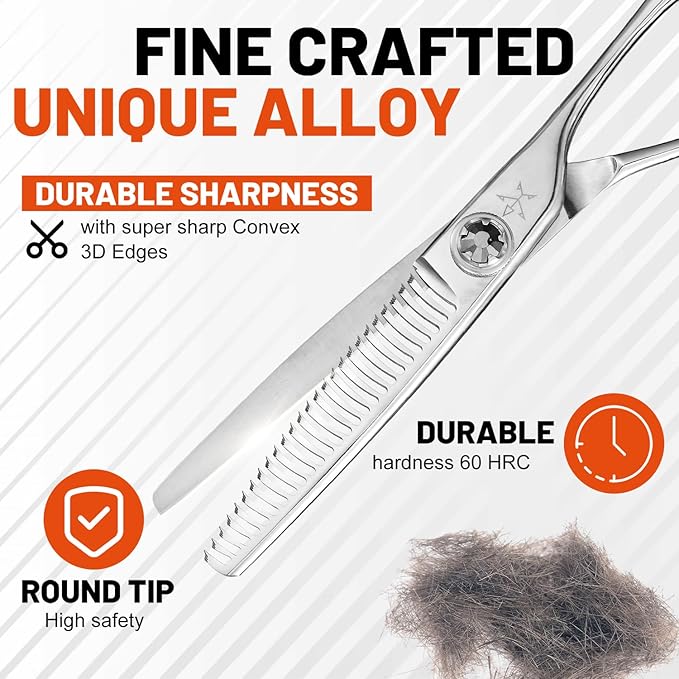 High-end Professional Hair Cut Thinning Scissors Hair Cutting Teeth Shears Barber Hairdressing Texturizing Scissor Extremely Very Sharp 6 Inch Stainless Steel Alloy For Men Women Salon& Home