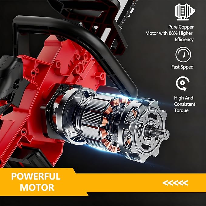 12" Brushless Electric Chainsaw Cordless, Compact Chain Saw with 2 x 4.0Ah Battery and Charger, Auto Oiler, Low Kickback, 20V Battery Powered Chainsaw for Pruning, Tree Trimming, Wood Cutting