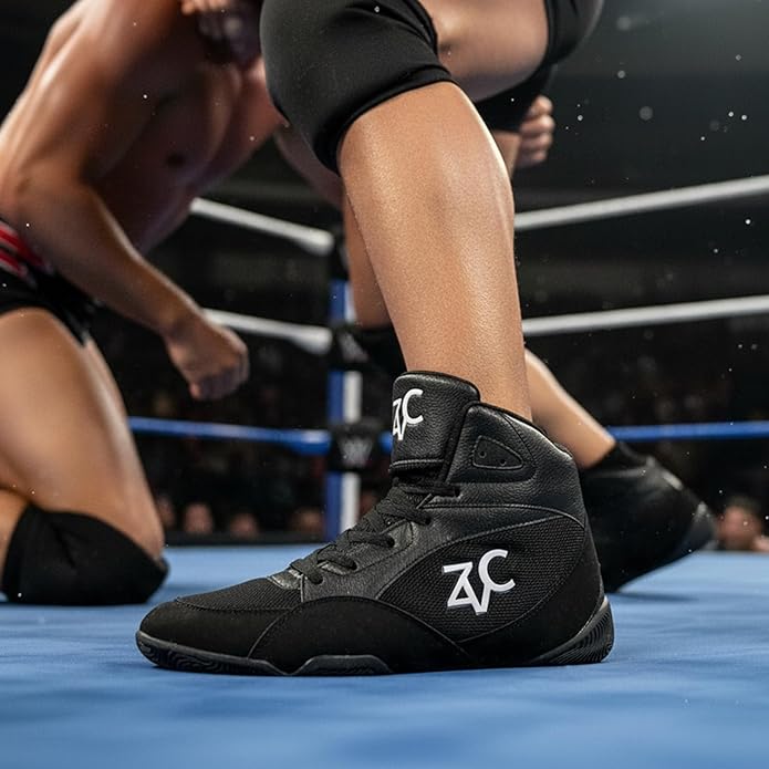 ZVC Wrestling Shoes Men Boxing Shoes for Fighting Shoes Powerlifting Bodybuilding Boots Footwear