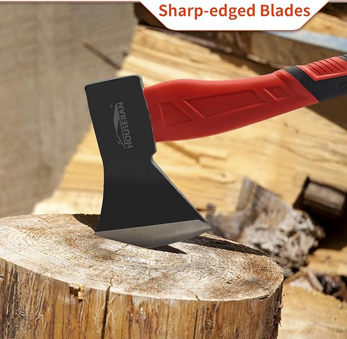 3 Piece Hammer Set, 14" Camping Axe, 680g Claw Hammer, 20oz Rubber Mallet, Hammer Set Mechanic, Rubber Mallet Set, Suitable for Family, Camping, Stakes, DIY