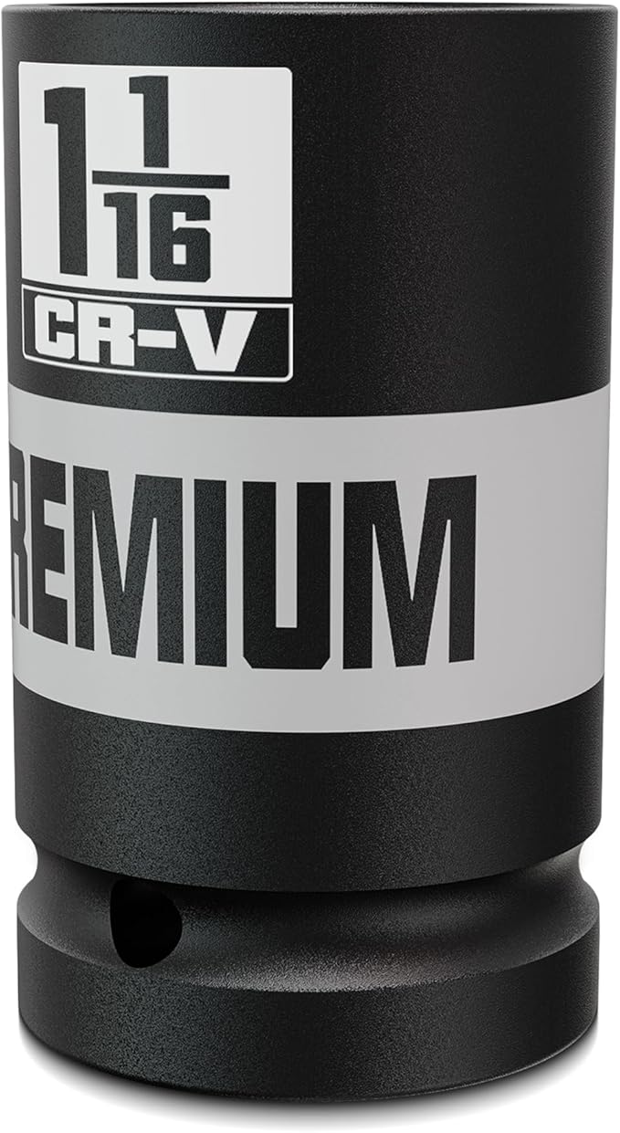1-1/16 inch 3/4" Drive Impact Socket, SAE Axle Nut Sockets, Thicker Jumbo Sockets, 6 Point, Cr-V, Vehicle and Apparatus Maintenance