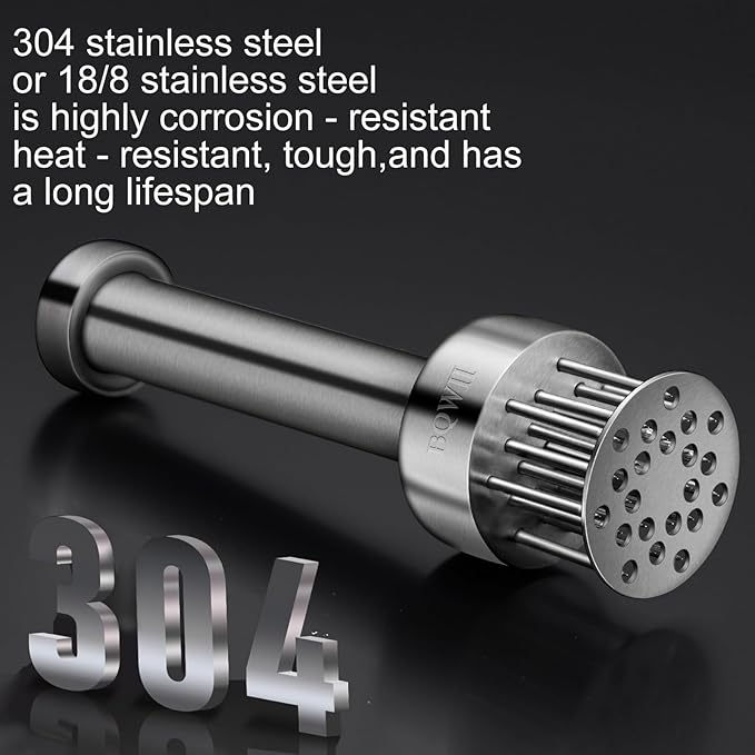 Stainless Steel Meat Tenderizer Tool with 21 Sharp Needles - A Meat Tenderizer Mallet for Chicken and Beef, Durable Meat Mallet Hammer, Easy-Grip Meat Hammer Tenderizer