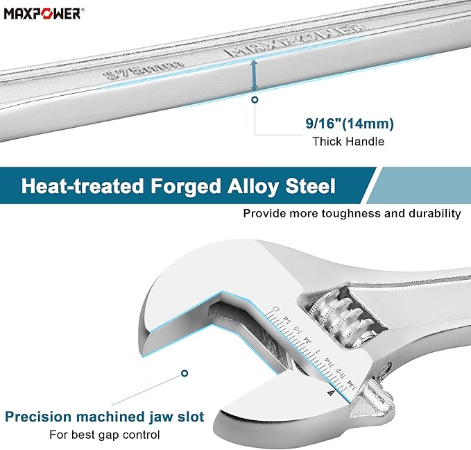 MAXPOWER Adjustable Wrench 15 inch