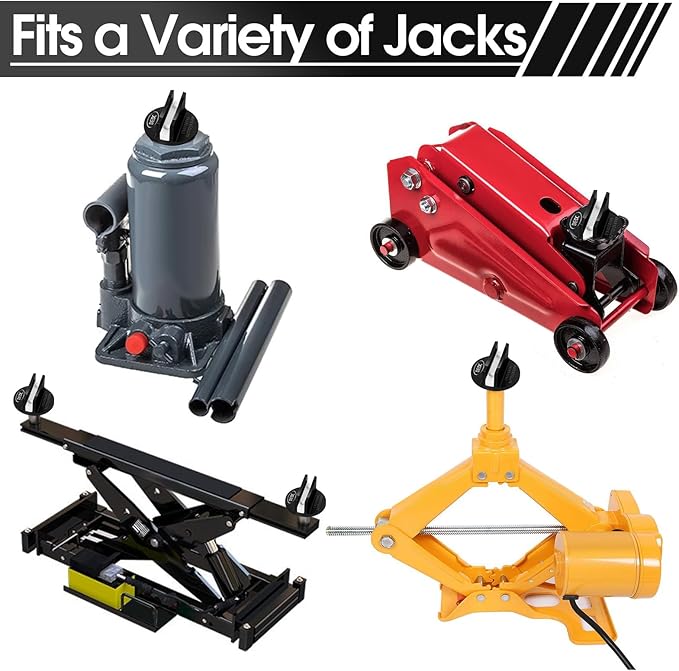 DEDC Universal Aluminum Grooved Magnetic Jack Pad Black 1 Pc, Jacking Puck Pinch Weld Frame Rail Adapter, Jack Accessories for Mechanics