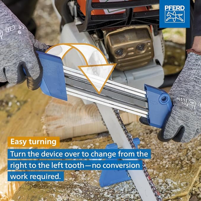 PFERD CS-X Chainsaw Chain Sharpener, 3/16” File for .325” Low Profile Chains, 2-in-1 Chainsaw Sharpener and Depth Gauge Tool, Easy Handheld Chain Sharpening (Pack of 1) - Part 17301