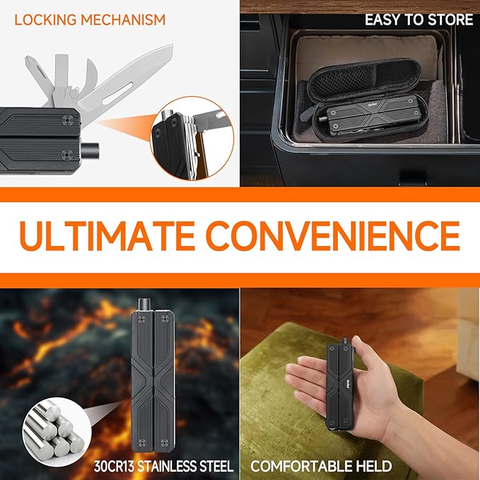 NexTool Gemini, Multi Tool, Multitool Knife with Electric Screwdriver, Needle Nose pliers, Scissors and Bottle Opener, 4mm Bit Set for Small Electronics, RC car, Drones, Glasses Assemble, Unique Gifts