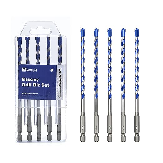 5 Pack 9/32 inch (7mm) Concrete Drill Bit Set, Masonry Drill Bit Set with Hex Shank,Carbide Tip Drill Bits for Concrete, Tile,Brick, Plastic, Cement (9/32"竊? Pcs竊?