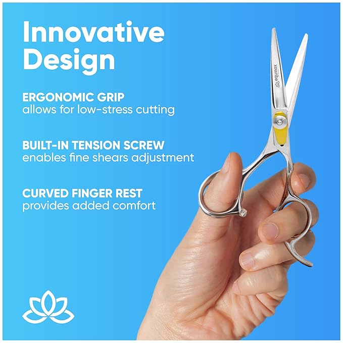 Equinox Professional Razor Edge Series Barber Hair Cutting Scissors - Japanese Stainless Steel Salon Scissors - 6.5??Overall Length - Fine Adjustment Tension Screw - Premium Shears for Hair Cutting