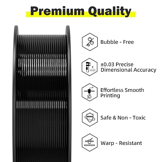 Geeetech TPU Filament 1.75mm, Shore 95A Flexible 3D Printer Filament with High Elasticity, 1KG (2.2lbs) Spool, Dimensional Accuracy 짹0.03mm, Fits Most FDM Printers (Black)
