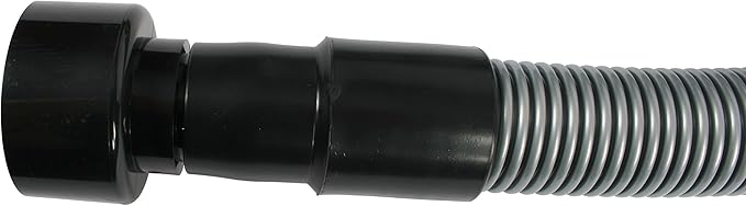 Cen-Tec Systems 30 Ft. Premium Shop Vacuum Extension Hose with 2 tank adapters and 1.25" curved end, Silver
