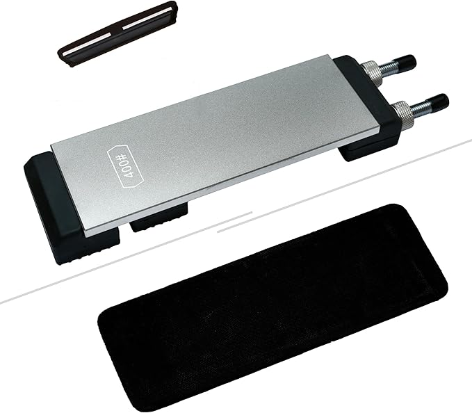 Double-sided Diamond Sharpening Stone Set ??Coarse 400 & Fine 1200 Grit ??Durable & Rust-Proof with Sharpening Stone Holder and Angle Guide(8 x 3 Inch)