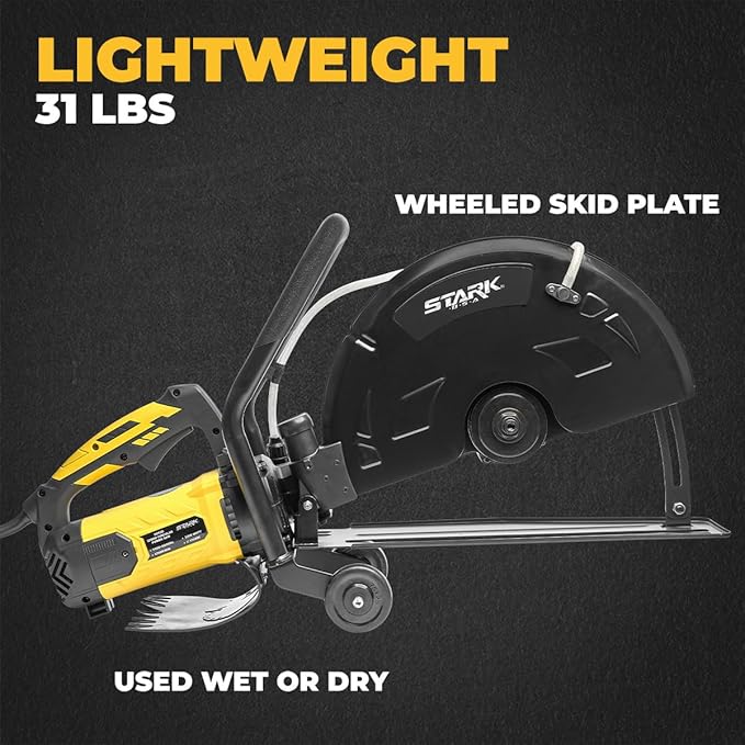 XtremepowerUS 3200W Electric 16" Wet/Dry Disc Cutter Circular Saw Concrete Saw Cutter 20AMP Water Line (16" Blade Included)