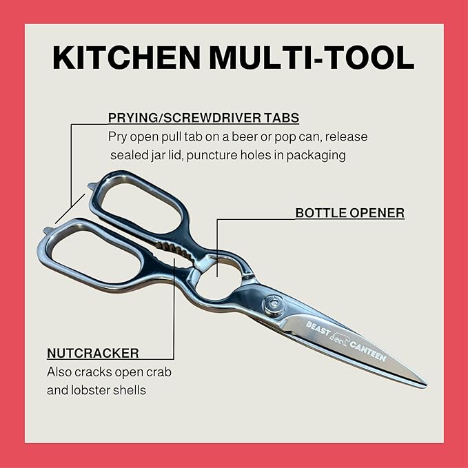 Kitchen Scissors ??Heavy-Duty All-Stainless Steel Shears with Forged 3Cr14 Blades, Come-Apart Design, Rust-Resistant Electropolished Finish, Multi-Purpose Nutcracker & Bottle Opener