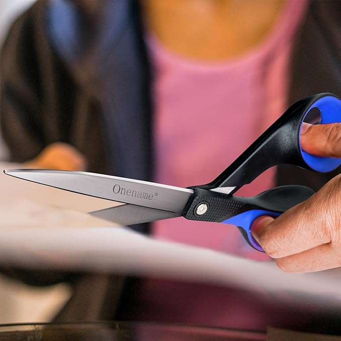 OneName Left Handed Scissors,Left Handed Scissors All Purpose,Stainless Steel Sharp Blade Soft Comfort-Grip Handles Lefty Scissor for School,Office,Home,Crafting Cutting Paper 8 Inch 3 Pack
