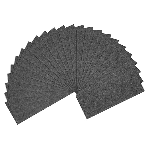 HARFINGTON 25pcs Sandpaper 120 Grit 9 x 3.6 Inch Waterproof Backing Silicon Carbide Abrasive Wet Dry Sanding Sheets for Wood Finishing, Metal Sanding, Automotive Polishing