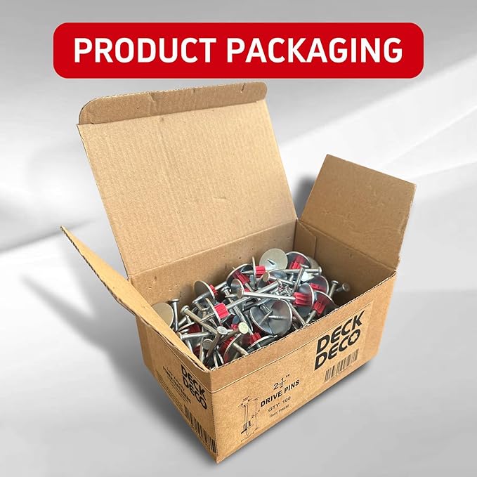 2-1/2" Powder Actuated Fasteners with 1" Washer .300 Head .145" Shank for Powder Fastening & Power Framing systems, 100 Pack
