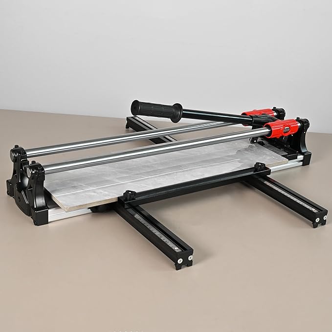 24 inch Double Guide Rails Manual Tile Cutting Machine Wide Aluminum Bottom Plate Ceramic Porcelain Floor Tile Cutter Heavy Duty 600mm/60cm R2818T060