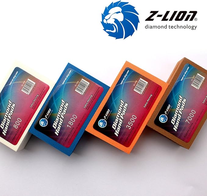 Z-Lion Resin Hand Polishing Pads for Stone Glass Ceramic Marble Granite Fine Sanding,Set of 4 Pcs