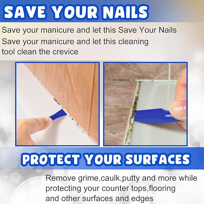 Tallew 9 Pcs Plastic Scraper Tool Sticker Plastic Razor Blade Scraper Plastic Pick Plastic Non Scratch Tool Putty Knife for Window Floor Label Removal Paint Cleaning(Dark Blue)
