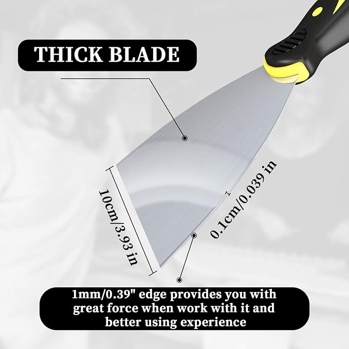 DEKEones Putty Knife Scrapers, Spackle Knife, Metal Scraper Tool for Drywall Finishing, Plaster Scraping, Decals, and Wallpaper(4 Inch)