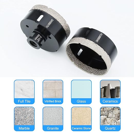3-1/2" Dry Diamond Hole Saw,Diamond Core Bit for Granite Tiles Quartzite Marble Concrete Porcelain Ceramic Stones for Angle Grinders
