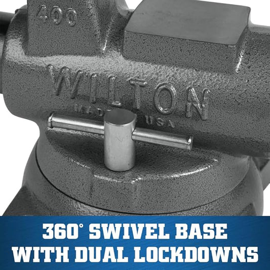 Wilton Machinist Bench Vise, 4" Jaw Width, 6-1/2" Jaw Opening, 3-1/2" Throat (Model 400S)