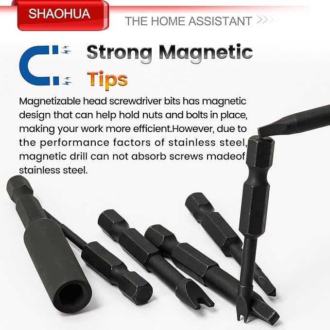 13PCS Screwdriver Bit Set, Triangle Screwdriver Set TA18-27, Square Drive Bits #1,2,3, Spanner Bit #4,6,8,10 with 1/4" Bit Holder, S2 Steel Hex Head Drill Bit Set, 1/4 Hex Impact Bit Set