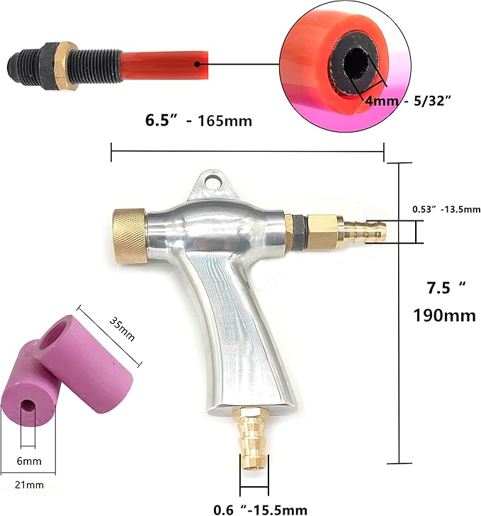 Sand Blaster Gun, Sandblasting Sandblaster Gun Kit for Sandblast Blast Cabinet with 5Pcs Ceramic Nozzles