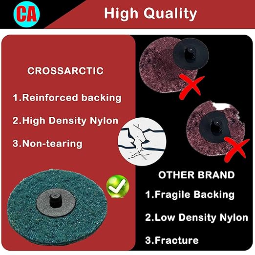31Pcs 3" Surface Conditioning Disc, Quick Change Sanding Discs with 1/4" Shank Holder for Die Grinder Prep Strip Grind Polish Finish Burr Rust Paint Removal