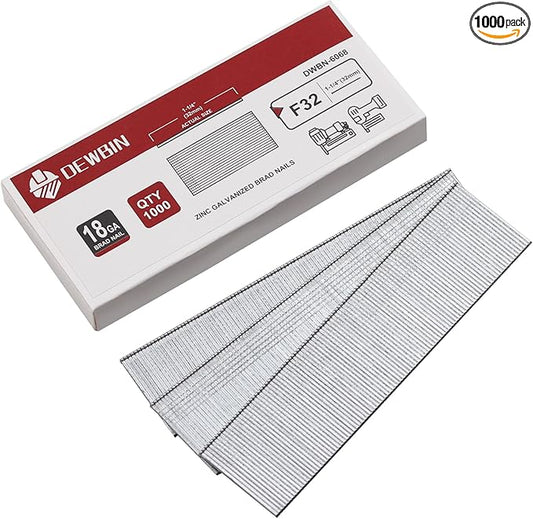18 Gauge Brad Nails, 1000 Counts 1-1/4-inch 18 GA Brad Nails, Galvanized Nails for Nail Gun, Finishing Nail Gun Nails for Pneumatic, Electric Brad Nailer Gun