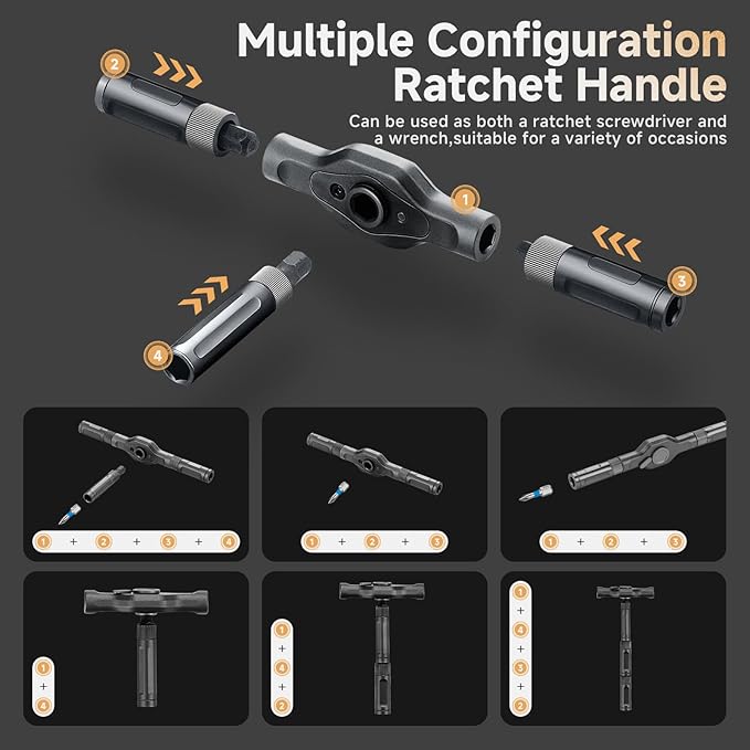 42 in 1 Magnetic Screwdriver Set, DIY Ratchet Screwdriver Set, Multi Bit Screw Drive with Storage Case, Portable Compact Repair Tool Kit for Christmas Gifts, Furniture, Computer, Bicycle