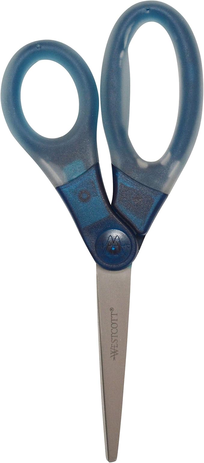 Westcott 8" Gel-Grip Multipurpose Scissors for Office and Home, Blue