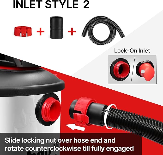 Shop-Vac 8 FT X 1-7/8" Universal Hose, Replacement Hose Compatible with Rigid, Dewalt, Husky, Craftsman, Bauer, Masterforce Vacuum Cleaners