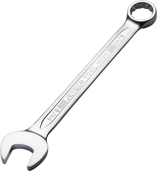 Jetech 1-1/8 Inch Combination Wrench - Industrial Grade Spanner with 12-Point Design, 15-Degree Offset, Durable Chrome Vanadium Steel, Forged, Heat-Treated, SAE