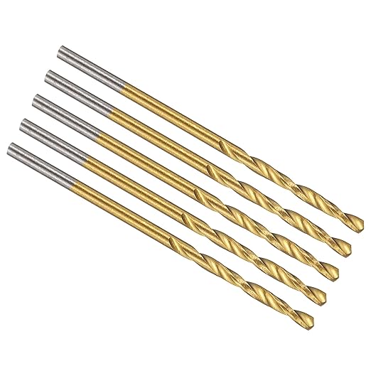 PATIKIL 1mm Drill Bit, M42 8% Cobalt High-Speed Steel Jobber Straight Shank 135° Titanium Nitride (TiN) Coated for Hard Metal Stainless Steel - 5 Pack