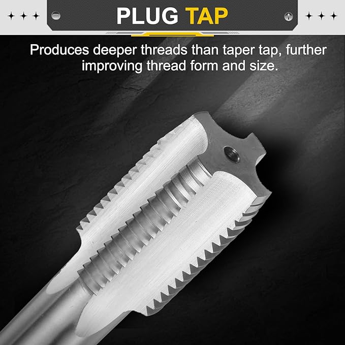 uxcell Hand Plug Tap M30 x 3 H2 Metric Thread Plug Style Taps Straight Flute Screw Tapping Threading Tool High Speed Steel HSS6542