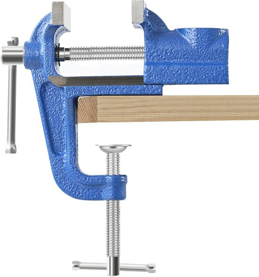 COGNATIVE Mini Table Clamp, 2" blue, Small Bench Vise, Upgraded cast steel manufacturing Jewelers Hobby Clamps Craft Repair Tool Portable Work Bench Vise (Mini)