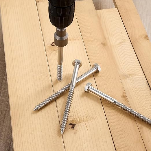 20 Pcs M10x6 Inch Lag Bolts 304 Stainless Steel 18-8 Heavy Duty Lag Screws for High Strength Large Wooden Structure Fixing Grape Trellises Heavy Duty Outdoor Frames