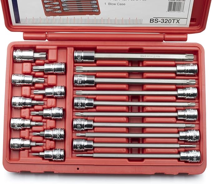 Genius Tools 20 Piece 3/8" Dr. Star Bit Socket Set BS-320TX