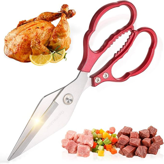 Kitchen Shears & kitchen* scissors All Purpose | kitchen gadgets-Heavy Duty Stainless Steel Meat Poultry Food Scissors, Dishwasher Safe for Home and Kitchen Essentials, Utensils, Gadgets, Accessories