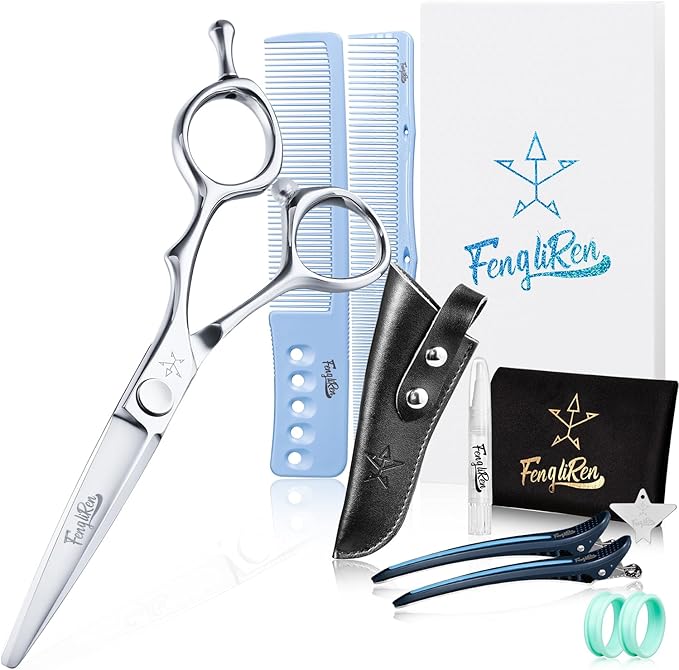 High-end Professional Extremely Very Sharp Barber Hair Cutting Scissors Hairdresser Shears For Hair 5.5 Inch Haircut Scissor Made Of Stainless Steel For Hairdressing Salon and Home Use