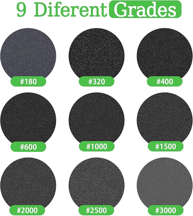 32pcs Sanding Sponge Set, 12 Different Grades of Sanding Block 180-3000Grits, Reusable Wet and Dry 4"x3" Sand Paper for Metal Wood Drywall Walls Stone Automotive Paint Plastic DIY(Variety of Grits)