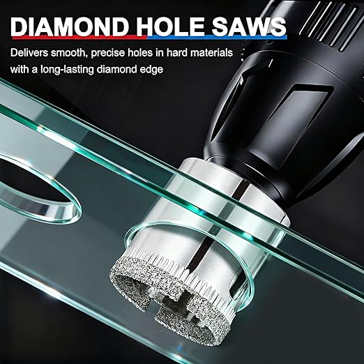 PATIKIL 2pcs 2" (50mm) Diamond Hole Saw, Glass Diamond Hole Cutters Hollow Core Drill Bits for Fiberglass, Tile, Porcelain, Ceramic