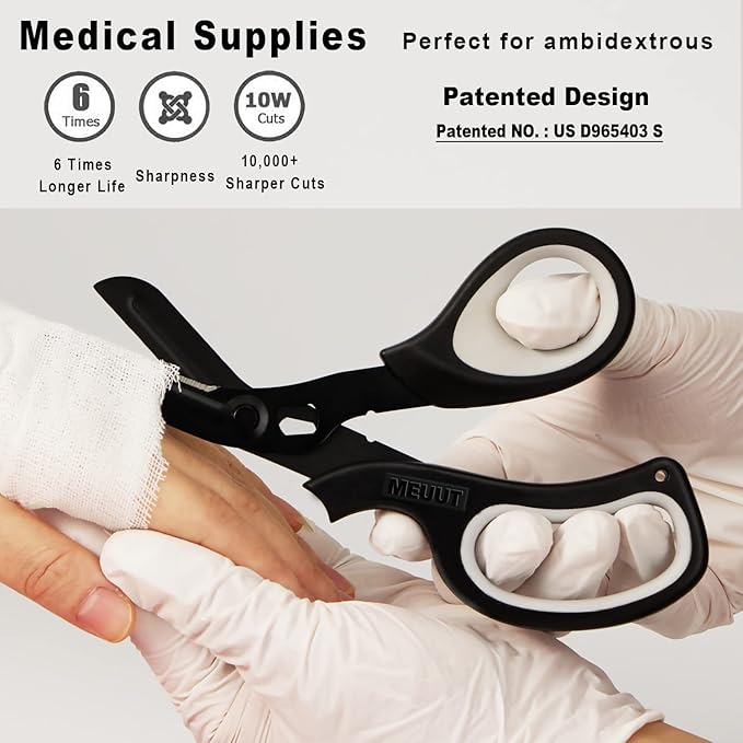 MEUUT 2 Pack Trauma Shears Bandage Scissors - Medical Supplies with 8 inch Heavy Duty Medical Scissors for EMT Workers Nurses