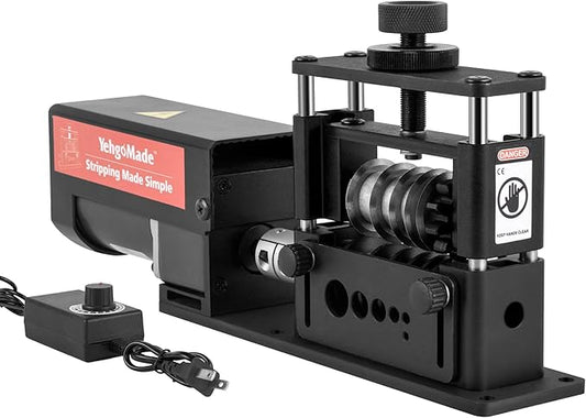 YehgoMade Electric Wire Stripper Machine with Enhanced Motor, High-Efficiency Cable Stripper with 6 Channels and 5 Carbide Blades for Fast Copper Wire Recycling, Compatible with 250 MCM??4 AWG