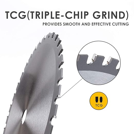 Luckyway 10 Inch Miter Saw Blade 52T with 5/8 Inch Arbor General Purpose Carbide Saw Blade for Cutting Wood, Aluminum and Non-Ferrous Metals