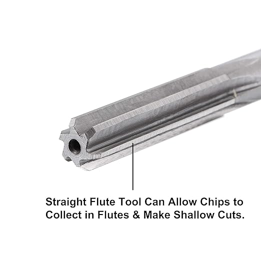 uxcell 3/8" 5/8" 1/2" 3/4" Chucking Reamer H7 Accuracy High Speed Steel Lathe Machine Reamer 6 Straight Flutes Round Shank Milling Cutter Tool Reamer Set for Bore Machining 4pcs