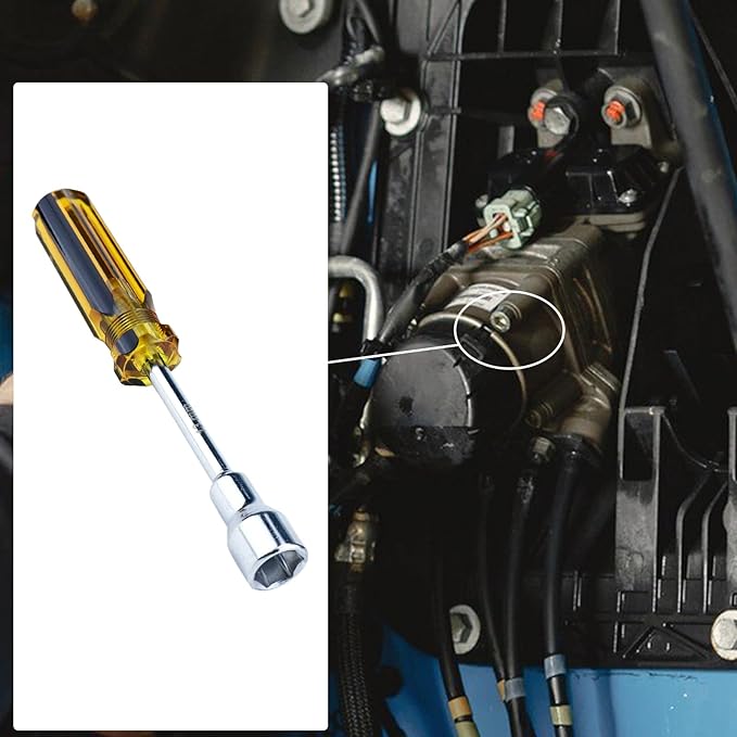 Antrader 13 mm Socket Wrench Screwdriver, High-carbon Steel Hex Nut Driver Non-Magnetic Tip Carburetor Adjustment Tool with 86mm Shaft