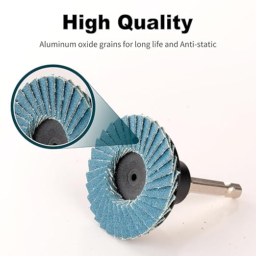 HOMO FABER 100 PCS 2 Inch Flap Discs for Die Grinder | 36/60/80/120 Grit Roll Lock Sanding Discs | Surface Prep, Stripping, Grinding, Polishing, Deburring, Rust & Paint Removal